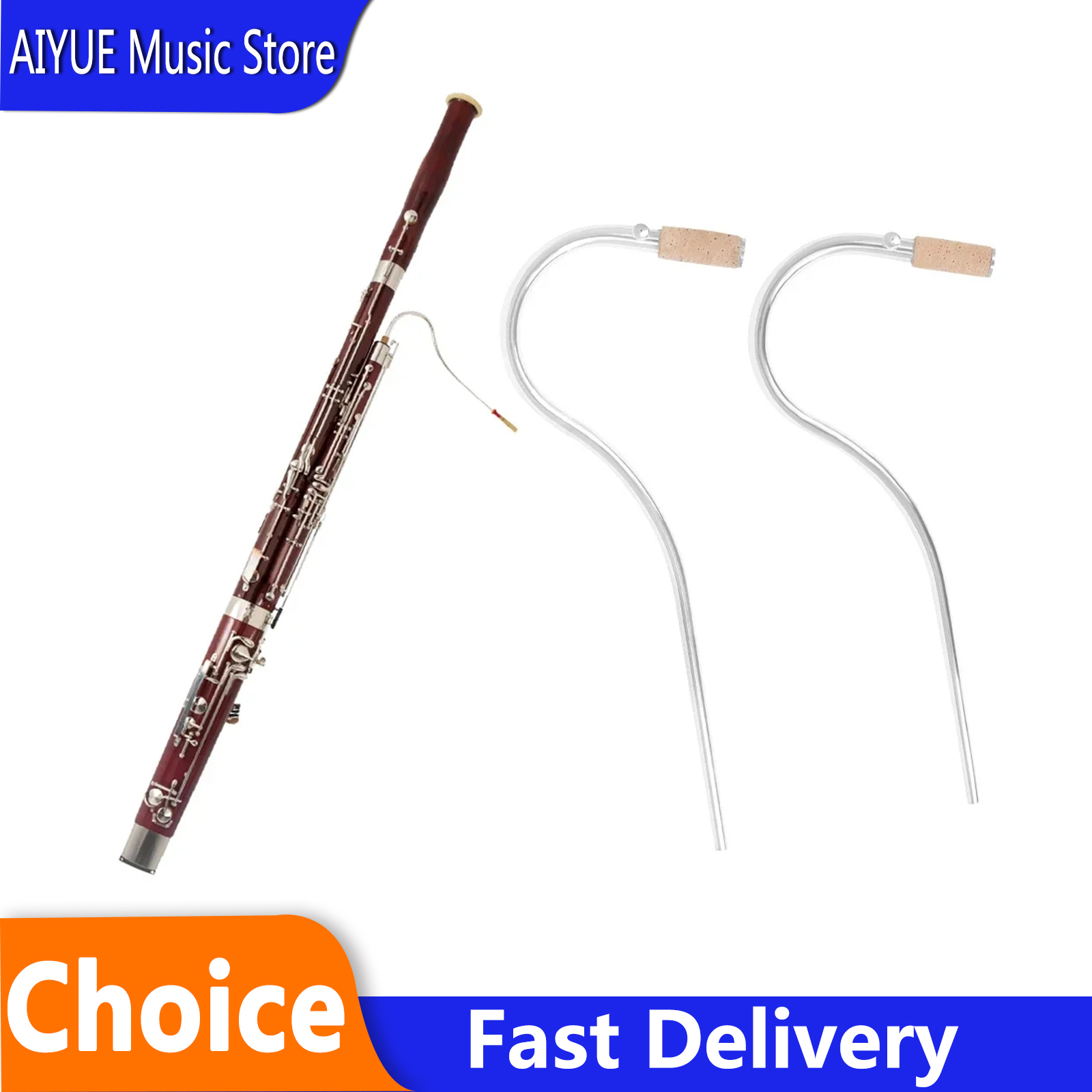 Musical Instrument Bassoon - 2 stuks fagot, verzilverd, gebogen hals,