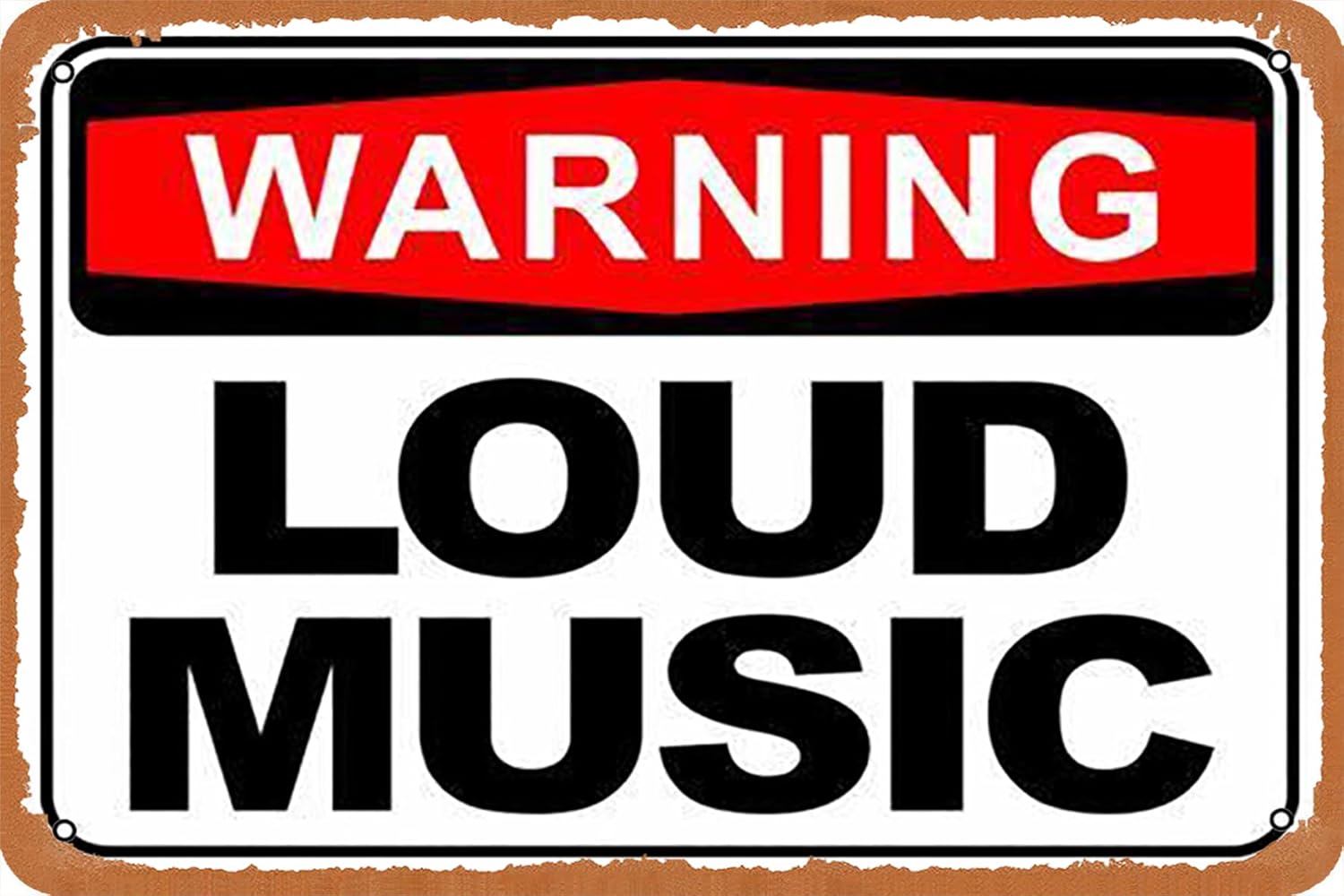 Musical Instrument Sign - waarschuwing Luide Muziek vintage metalen bord