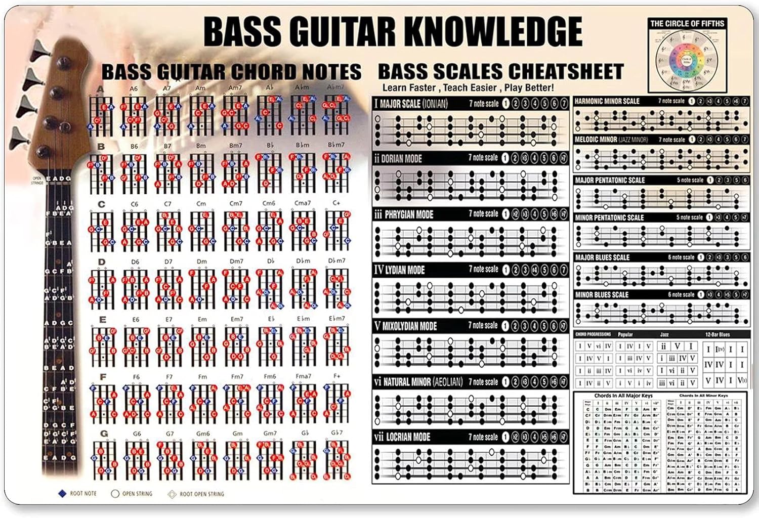 Basgitaar Kennis Metalen Teken - Musical Instrument Sign recensie en prijs